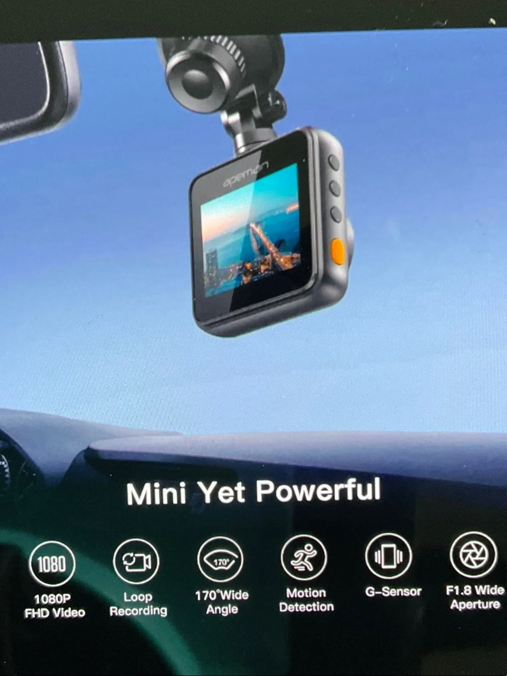 Apeman C420 Dash Camera - Black - 1080P Full HD, NIB